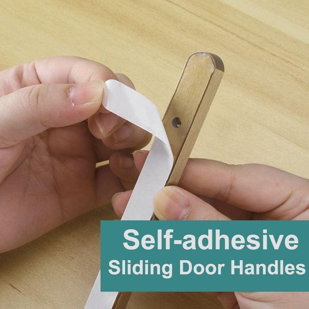 Self-adhesive Stick On Sliding Door Handles Aluminium Alloy 7 Inch Drawer Pulls Punch-free Multifunctional Cabinet Handles