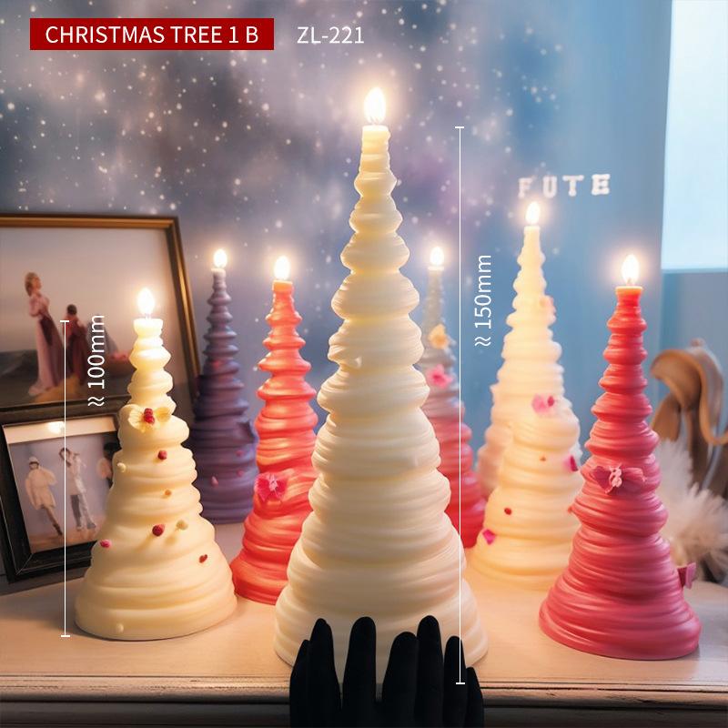 Spiral Christmas Tree Scented Candle Mold DIY Handmade Aroma Diffuser Stone Ornament Craft