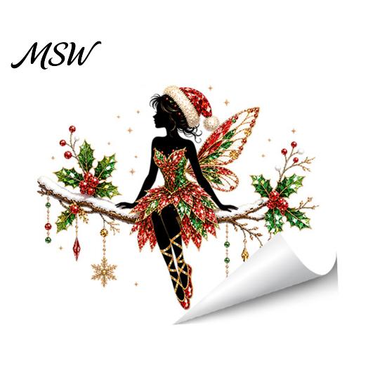 Non Adhesive Residue Film Christmas Ballet Girl Static Window Clings, Removable Xmas Glass Decals, Winter Living Room Decor Ballerina Elf Stickers for