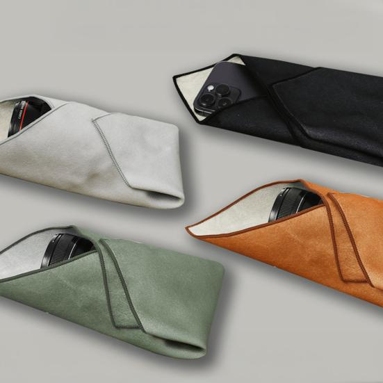 Makeup Bag Portable Protective Cosmetic Pouch Smooth Wear Resistant Self Adhesive Versatile Camera Lens Wrap Travel Organizer