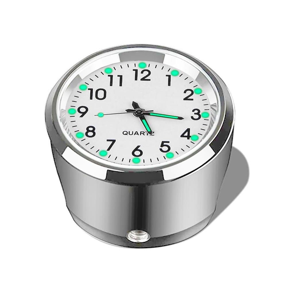 Модные часы для мотоцикла, хромированные водонепроницаемые, с креплением на руль, кварцевые часы, алюминиевые светящиеся часы, аксессуары