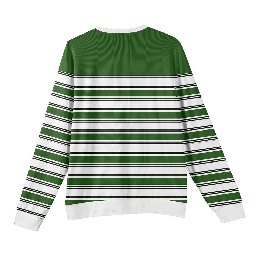 Мужской пуловер с круглым вырезом, длинными рукавами и рубчатой вязкой