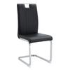 Set of 2 Black PU Material Arc-Shaped Chairs - Perfectly Integrated into Industrial and Modern Home Design