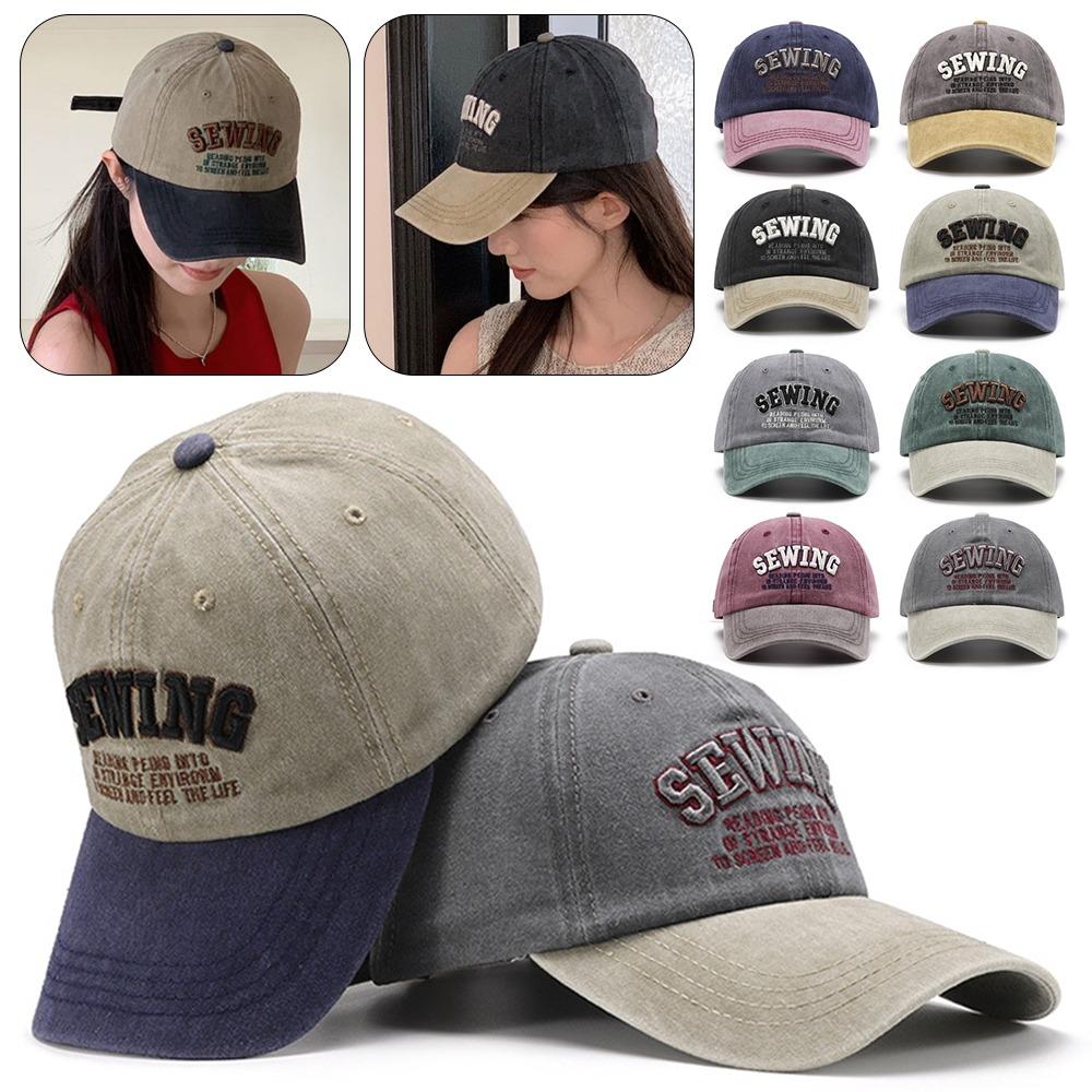 Letter Embroidery Baseball Caps Washed Sunscreen Cap Casual Dad Hat Unisex