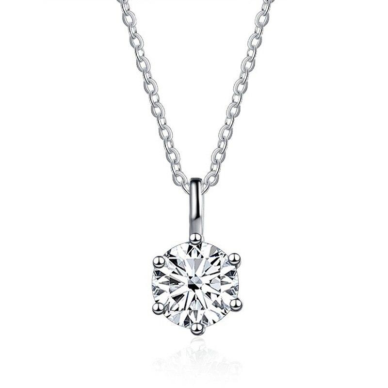 Bague Ringen Ожерелье из муассанита цвета 1,0 карата VVS1 D для женщин, серебряная цепочка из стерлингового серебра 925 пробы с сертификатом, ювелирные украшения