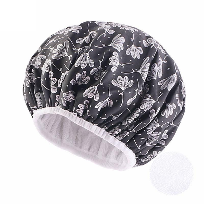 Женская водонепроницаемая шапочка для ванны, эластичные чехлы для волос для душа, шапочки для купания, шапочка для красоты, пылезащитная шапочка для волос, аксессуары для ванной комнаты