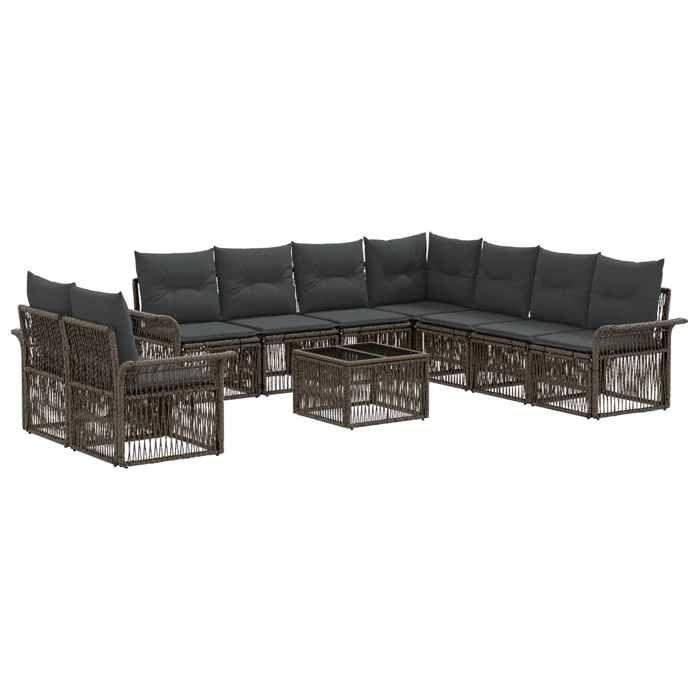 Maison Exclusive - Ensemble de canapé de jardin 10 pc 9 place Gris polyrotin