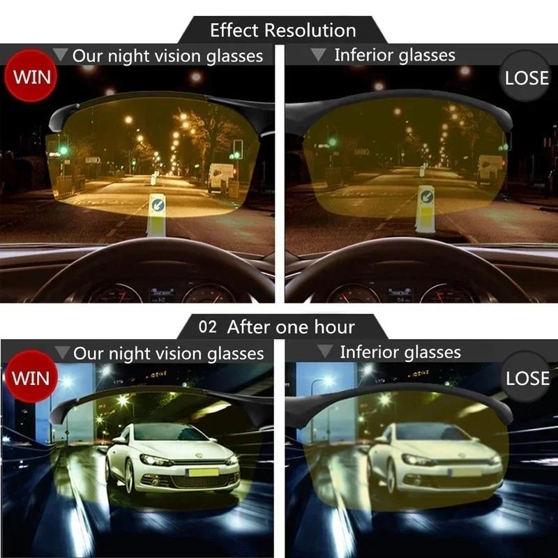 Night Vision Glasses PC Glass Frame Sunglasses Men Outdoor Activity Sport Sun Glasses Day Night Vision Driver Night Glasses Goggles