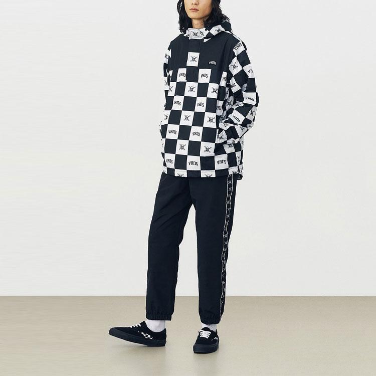 Vans Куртка с капюшоном и шахматным узором Skull Checkerboard, мужская куртка, черная VN0A54JXZ79