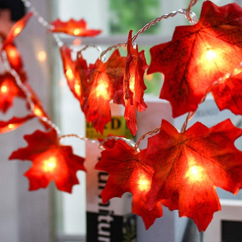 Fall Thanksgiving Maple Leaf Lamp Garland Decoration Decor LED Lighted Autumn Leaves Xmas