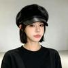 Adjustable Newsboy Cap Faux Mink Fur Navy Hat Vintage Style Faux Fur Hat  Winter Daily