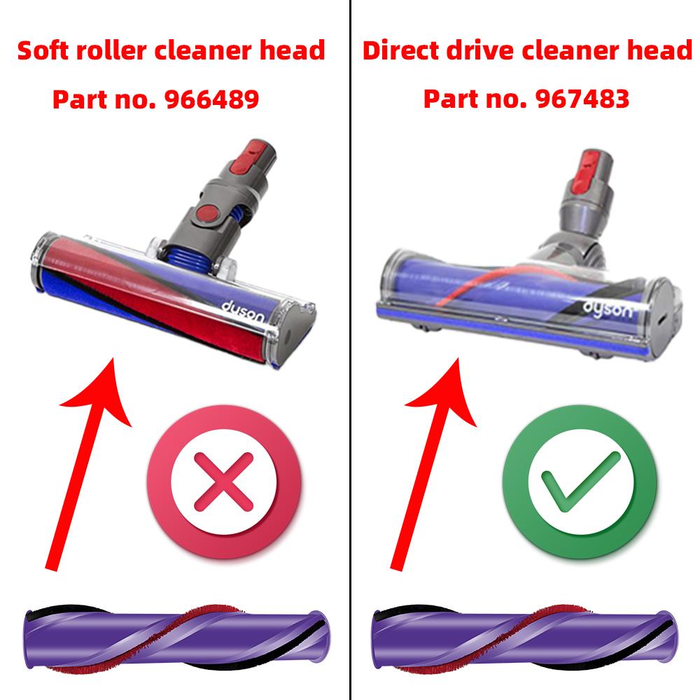 Direct Drive Carbon Fiber Floor Brush Roll Bar Replacement for DYSON V8 Cordless Cleaner Head Brush 967485-01 Part