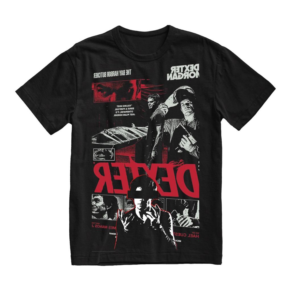 Повседневная винтажная хлопковая футболка Мужская мода Экстра большой 2026 Уличная одежда Ограниченная серия Декстер Морган Bay Butcher Футболка Мужская и Женская