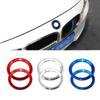 2pcs/set Chrome Aluminum Car Exterior Logo Ring Front Hood Trunk Lid Badge Circle Decoration Emblem For B+M+W 3 4 Series M3 M4 E36 E46 E90