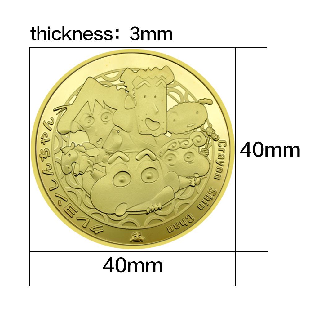 Japanese Anime Children's Cartoon Gold Plated Anime Commemorative Badge, Collect Commemorative Coins Anime Peripherals