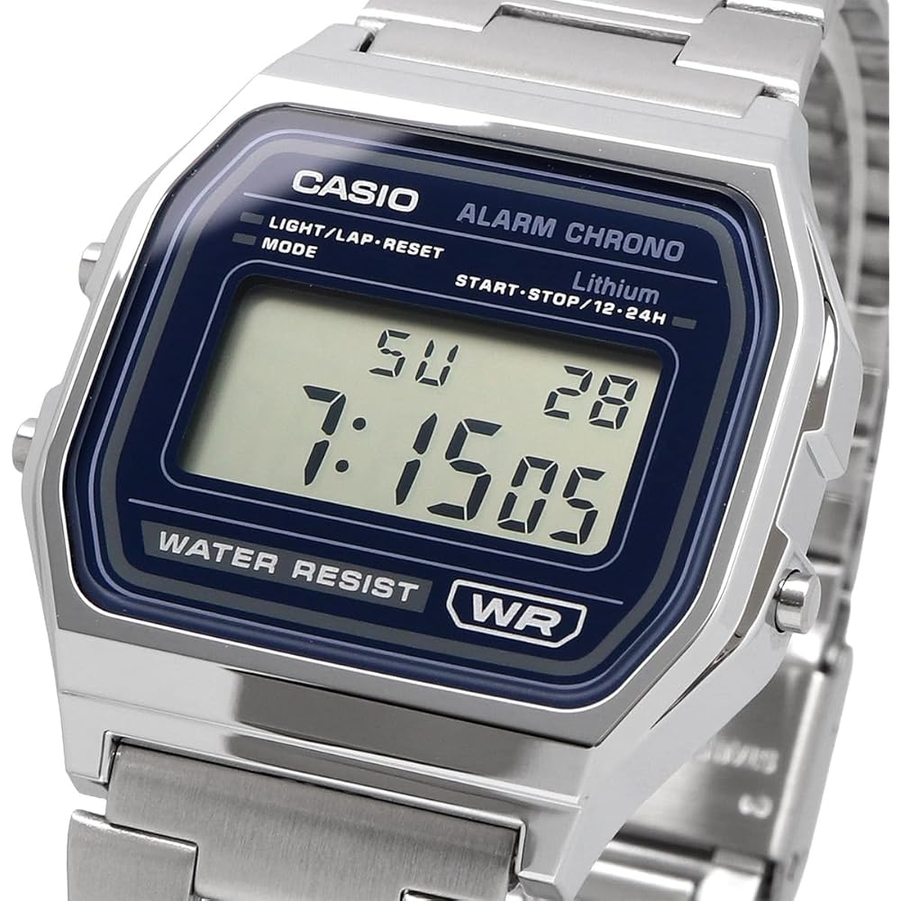 Casio Винтажная серия A158WEA-2 Унисекс Цифровые часы Металлический браслет Синий