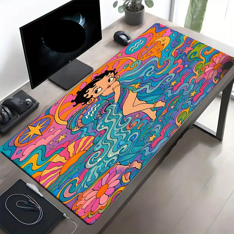 doll Print Mouse Pad, Anti‑Slip Desktop keyboard Mat, for PC Laptop Gaming Working Daily Use, Cool Festival Surprise Gift
