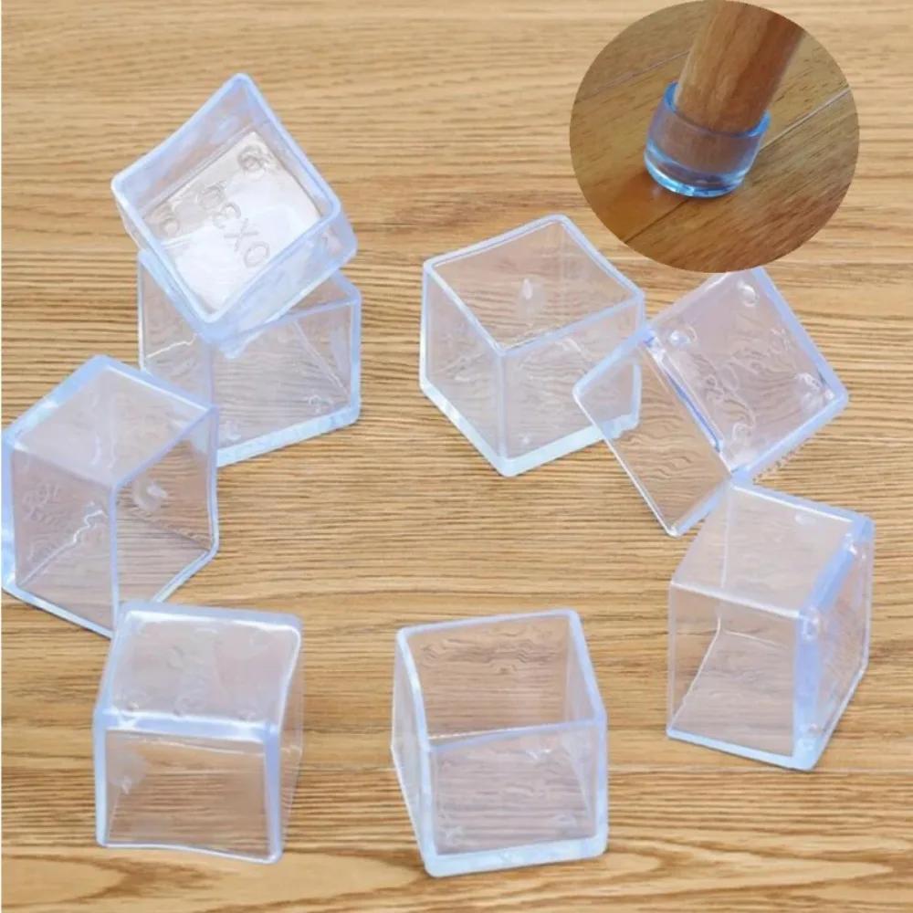 8/16PCS Transparent Table Chair Foot Covers with Silent Wear-resistant Anti Slip Anti Mold Protective Cover To Protect The Floor
