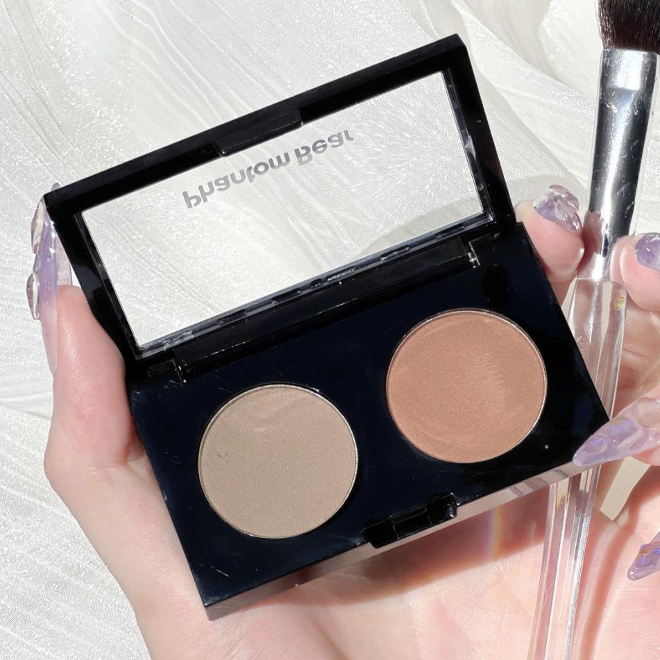 Phantom Little Bear Dual Eyeshadow - Blue/Black/White, Shimmer & Matte, Douyin Kuaishou Style