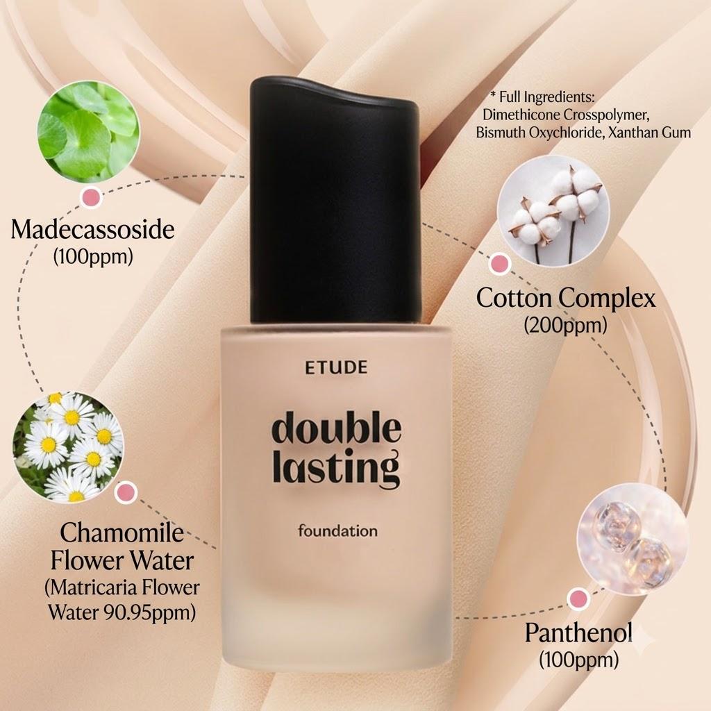 ETUDE Тональная основа Double Lasting 30г (+Бесплатный подарок)