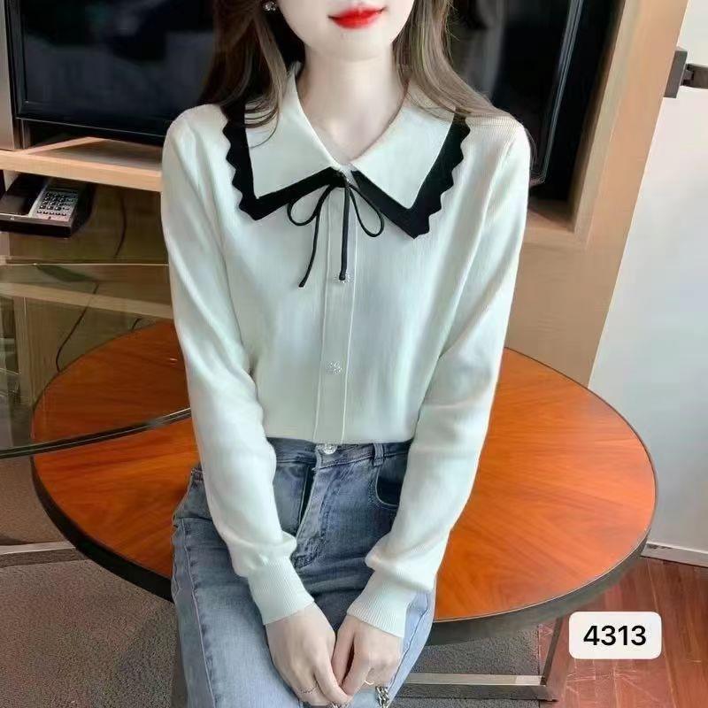 Undercover Женский осенне-зимний кукольный воротник-бантик вязаный свитер модный свитер