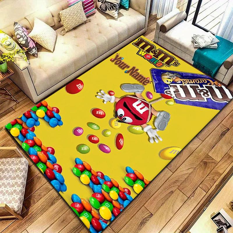 M&M's Custom Name Carpet Rug for Living Room Bedroom Home Sofa Decoration,Kids play Non-slip Floor Mat