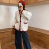 Осень и зима новый ретро ленивый ветер вязаный кардиган женский контрастные цвета универсальный свободный мягкий восковой свитер куртка