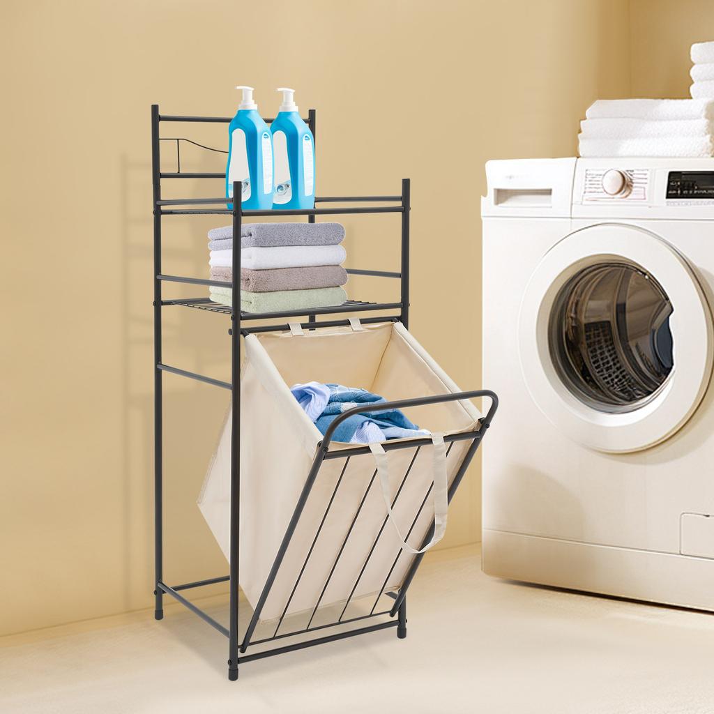 Современный 3-ярусный металлический органайзер для белья со съемными мешками, многоцелевая полка-стеллаж для хранения для спальни, ванной комнаты, кладовки