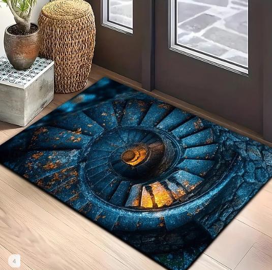 Spiral Stairs Carpet Mat Rug Home Decoration Living Room Bedroom Floor Decor Visual Effect Creative Pattern Modern Welcome Mat