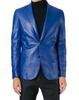 Формальный Стильный Модный Приталенный Мужской Блейзер Синий Ручной Работы Натуральная Кожа Ягненка