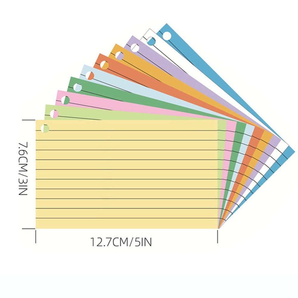 Horizontal Line Loose-Leaf Index Cards Double-sided Revision Cards Durable Binder Memo Book Office