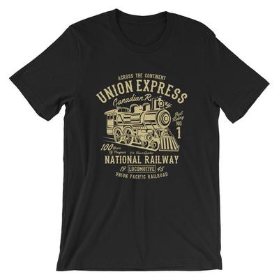 Футболка Union Express. Хлопковая футболка премиум-класса с принтом Поезд Железная дорога НОВАЯ