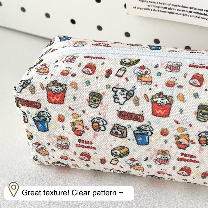 Милый пенал с принтом собаки-бургера, большой вместимости, портативная сумка для хранения, канцелярские товары, косметичка, подарки