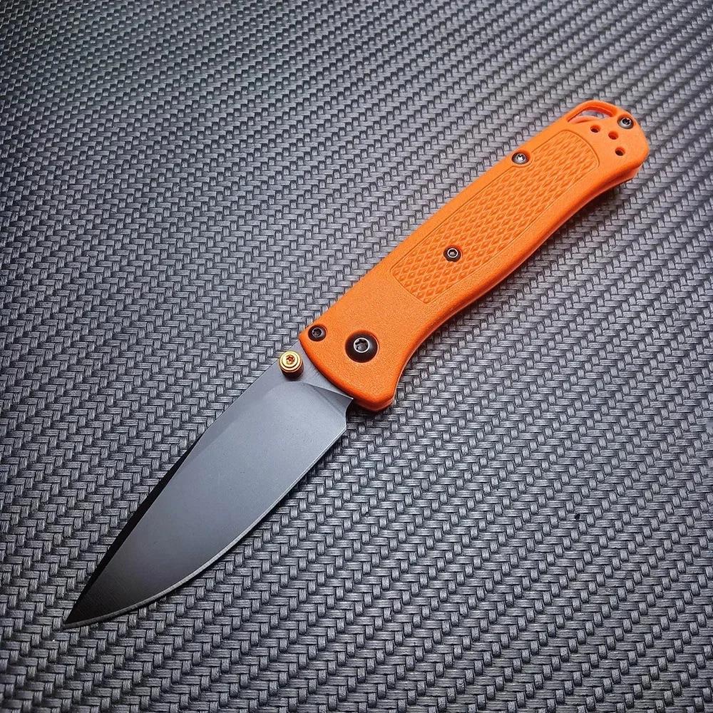 BM Mini 533 533bk EDC Folding Knife Lightweight Pocket Knife Manual Thumb Studs Open Plain Edge Coated Fiberglass Handle