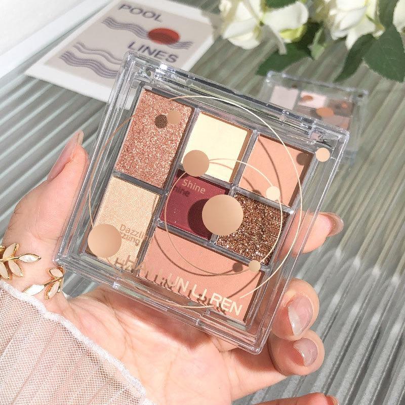 Seven-color Eyeshadow Eyeshadow Disc Transparent Earth Milk Tea Color Pearlescent Matte Makeup