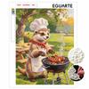DIY 3D Pearl Diamond Painting Art Set Chef Ferret BBQ Grilling Food Home Decor Art Set Wall Art