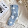 Keep Warm Mink Velvet Socks Flower Heart Pattern Winter Socks Sweet Middle Tube Sock  Ladies