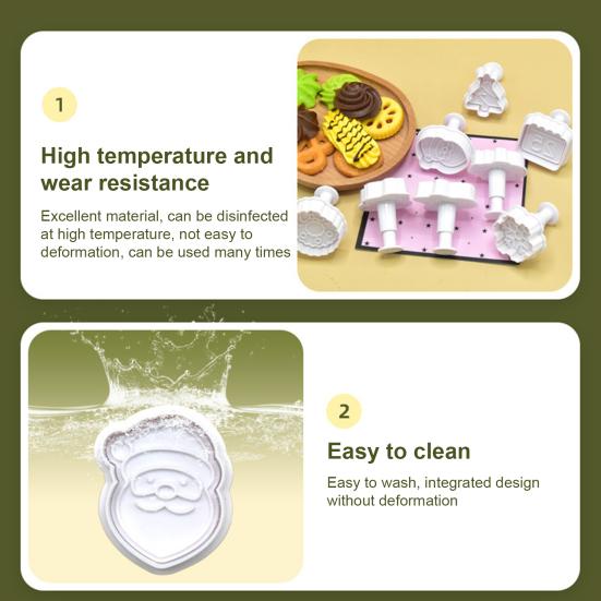 Набор из 8 рождественских формочек для печенья, милый Санта-Клаус, снеговик, снежинка, многоразовые вафельные штампы без бисфенола А для выпечки тортов и пирожных своими руками