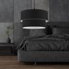 North Home Dark Black Fabric Two-Tier Cake Chandelier Bedroom Living Room Pendant Lamp
