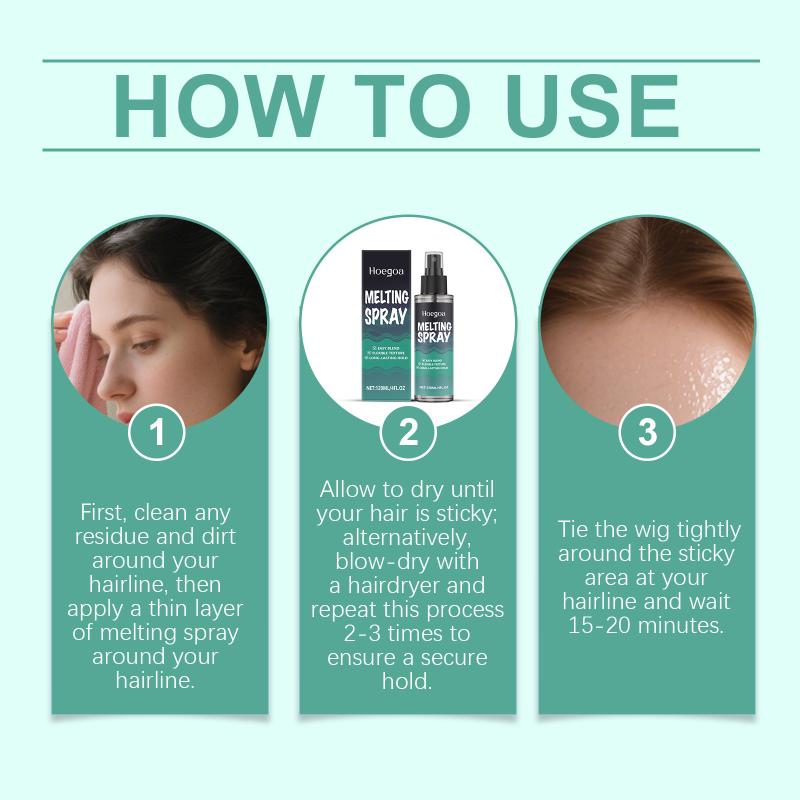 Natural Finish Lace Melting Spray Glue Less Adhesive for Wigs Extra Strength Holding for Long Wear Parties and Daily Use
