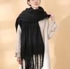 Versatile Monochrome Mohair Pull Scarf Winter Warm Soft Waxy Sweet Solid Color Student Scarf