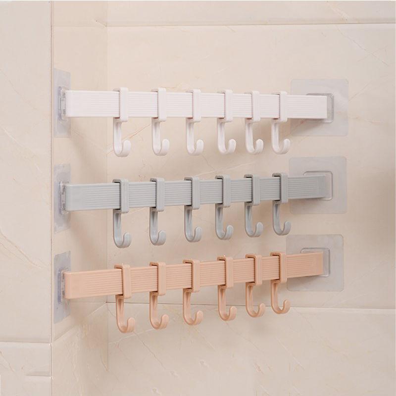 Plastic Wall Hanging Hooks Key Holder Wall Door Clothes Hanger Rack for Bathroom Organizer Save Space Rack
