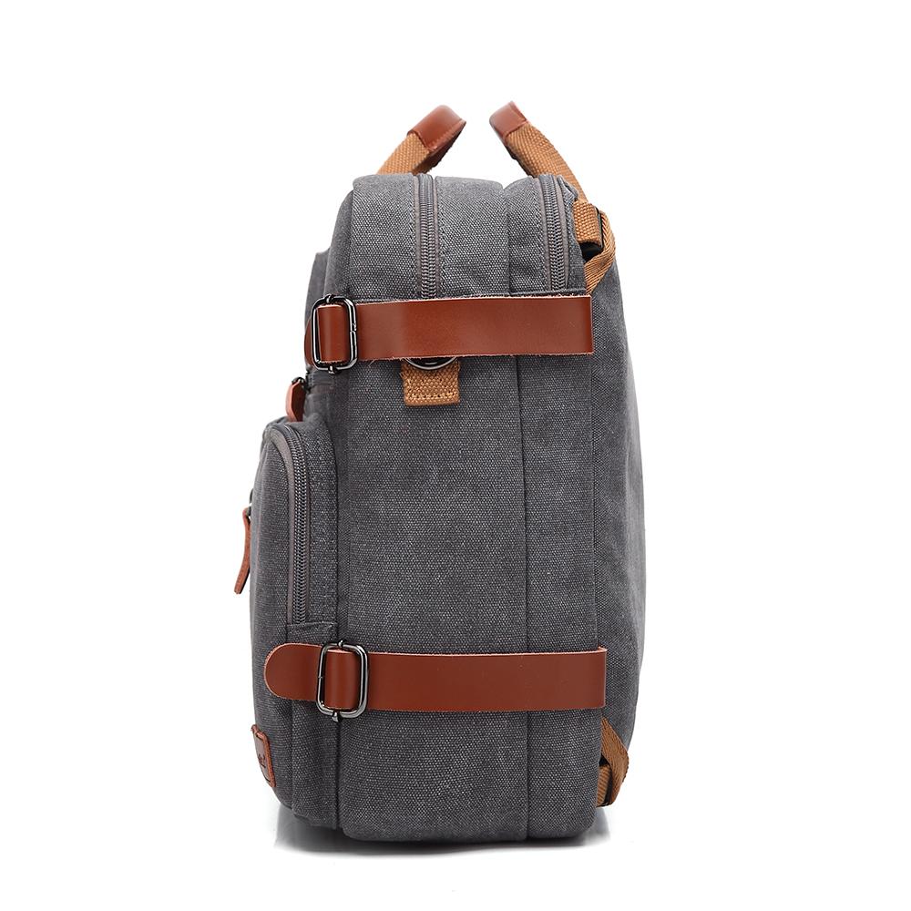 Мужской рюкзак Cool Bell, многофункциональный холщовый рюкзак, сумка через плечо, сумка-мессенджер и сумка для ноутбука 15,6/17,3 дюйма, черный/серый CB5005