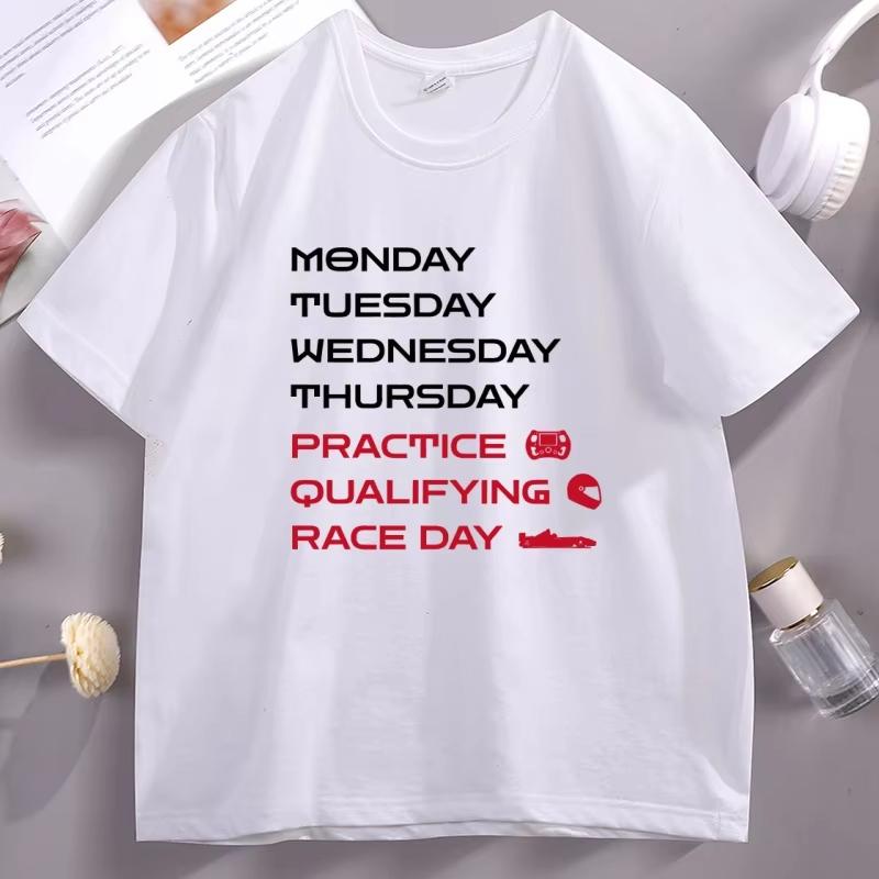 Funny Race Day Racing Graphic T Shirts Women Casual Crewneck Cotton Short Sleeve Tshirt Pullover Soft Breathable Tshirt Clothes