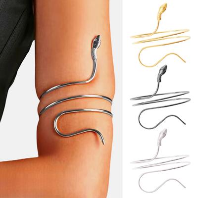 Металлический браслет на руку, спиральный браслет в виде змеи, регулируемый открытый браслет-манжета для женщин, девушек, жен, дочерей