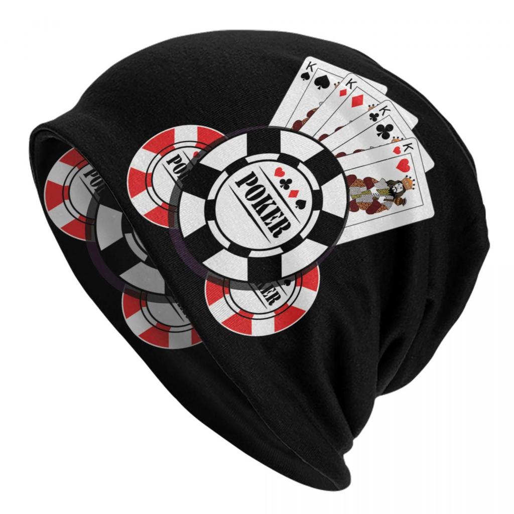 Крутые шапки с капюшоном для покера, вязаные шапки в стиле хип-хоп для женщин унисекс, осенне-зимние теплые шапки для азартных игр, карточные игры, шапки с черепами