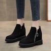 Ботинки мартин женские на толстой подошве с внутренней платформой на молнии сбоку короткие ботинки новая осенне-зимняя мода универсальные нескользящие ботинки женские