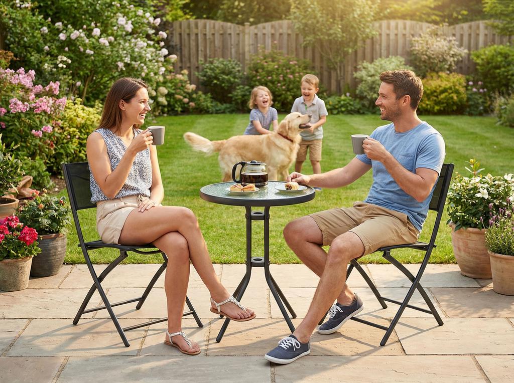 Flora Garden Furniture Set: Table + 2 Chairs