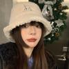 Hat Bear Elegant For Women Winter Lamb Wool Insulated Fisherman Cap