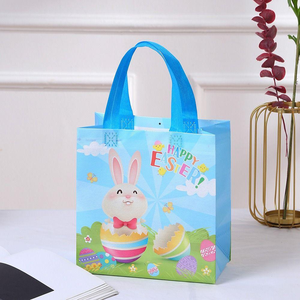 4pcs Nonwoven Rabbit Egg Packaging Bags Bunny Egg Candy Bags  Gift Cookies